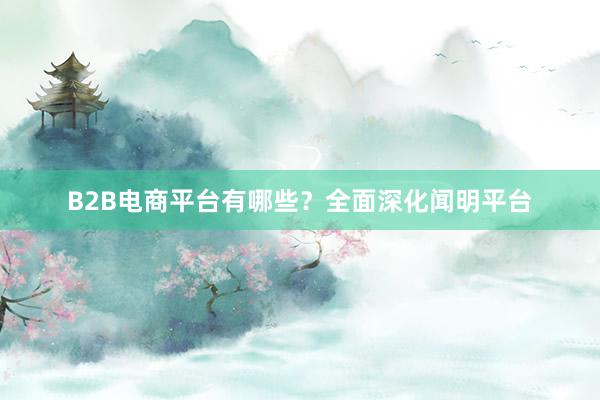 B2B电商平台有哪些？全面深化闻明平台